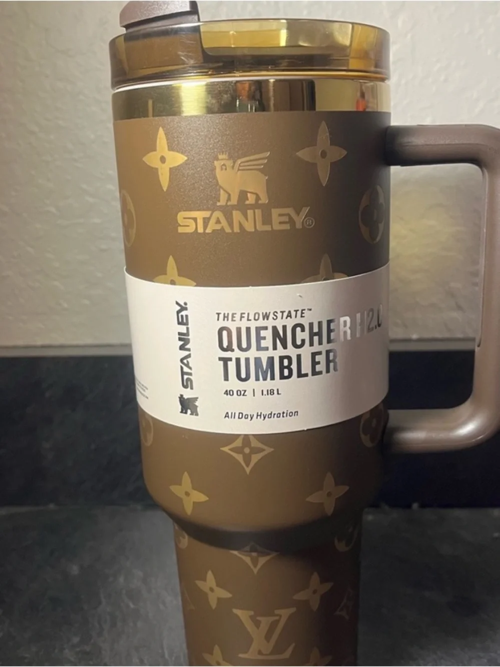Stanley Brown Gold Patterned Designer Tumbler New in Box - Picture 3 of 6